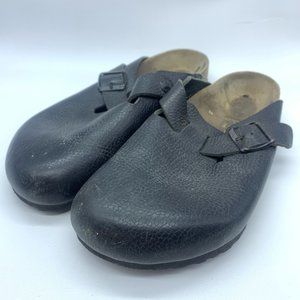 Birkenstock Boston Black Leather Clogs Mules 41